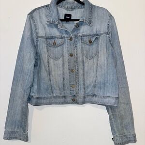 Classic Light Blue Denim Cropped Jacket